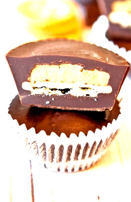 Ritz Cracker Stuffed Peanut Butter Cups(Almost Vegan And Gluten Free)*Makes 4 Peanut Butter Cups (halve, Double, Triple, Or Quadruple The Recipe As Desired)*8 Ounces (1 Cup) Semisweet Chocolate Or...