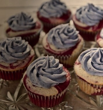 Red, White, & Blueberry Cupcakes